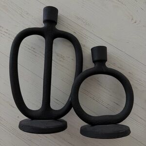 H&M Home Black Metal candle stick holders